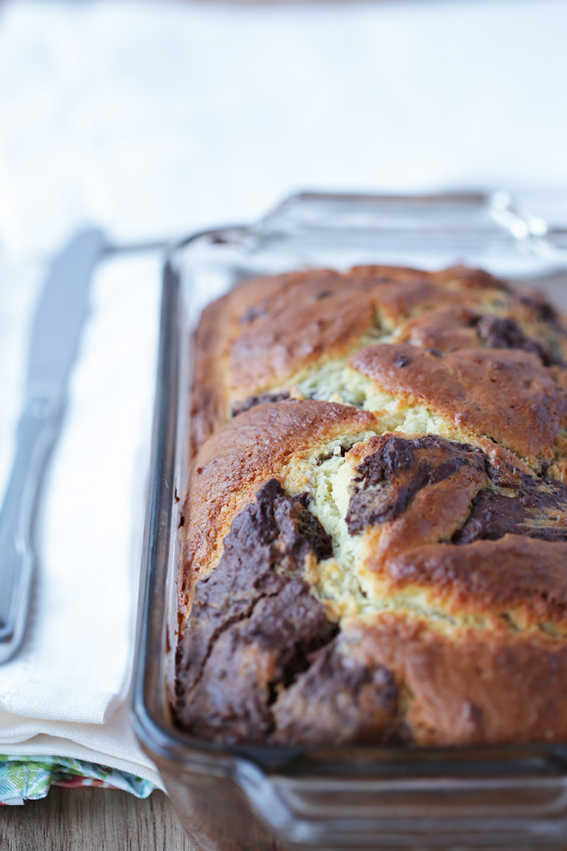 Marble Loaf cake baked