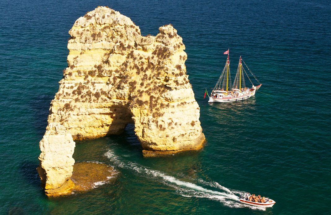 Lagos, Portugal has beautiful cliffs and beaches