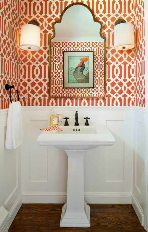 Small bathroom decorated by Laura Iverson Design