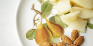 Pears and almonds make for healthy snacks