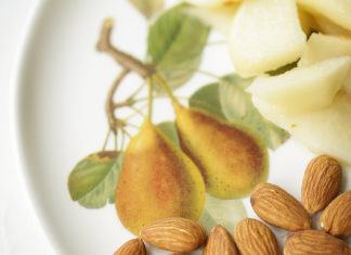 Pears and almonds make for healthy snacks