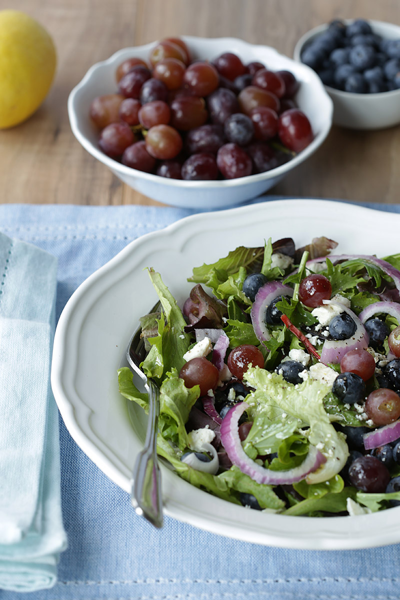 Blueberry salad with feta cheese, grapes and red onions by Travis Neighbor Ward