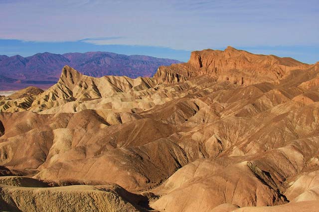 You can go winter camping in Zebriskie Point in Death Valley, CA