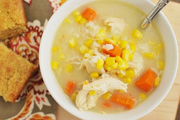 Healthy slow Cooker soup - Creamy Chicken and Rice by Fake Ginger