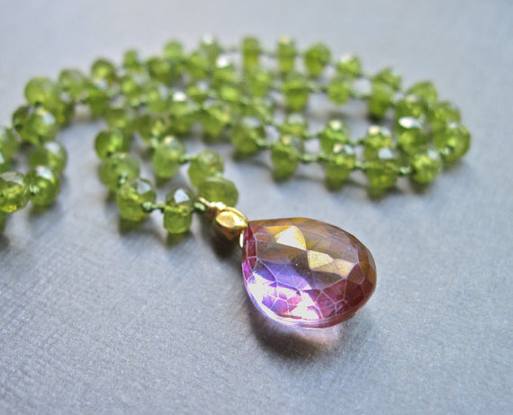 Yoga gifts: Pink quartz necklace by NelllBelle Designs