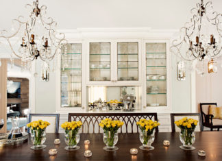 Dining room table centerpieces by Elizabeth Metcalfe Interiors & Design Inc.