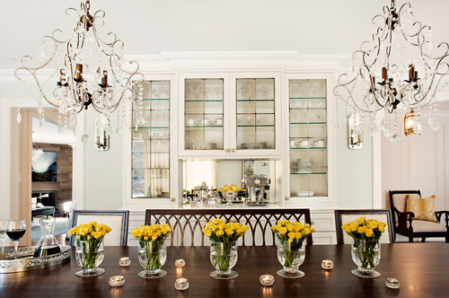 Dining room table centerpieces by Elizabeth Metcalfe Interiors & Design Inc.