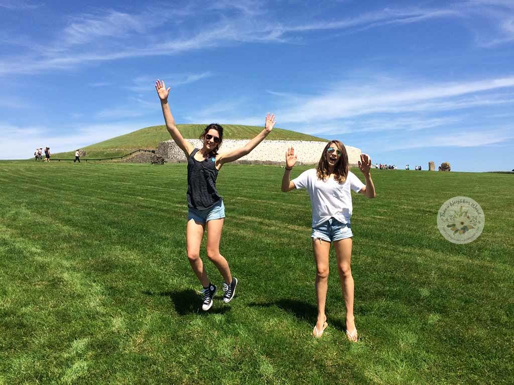 Lila and Aislin at Newgrange