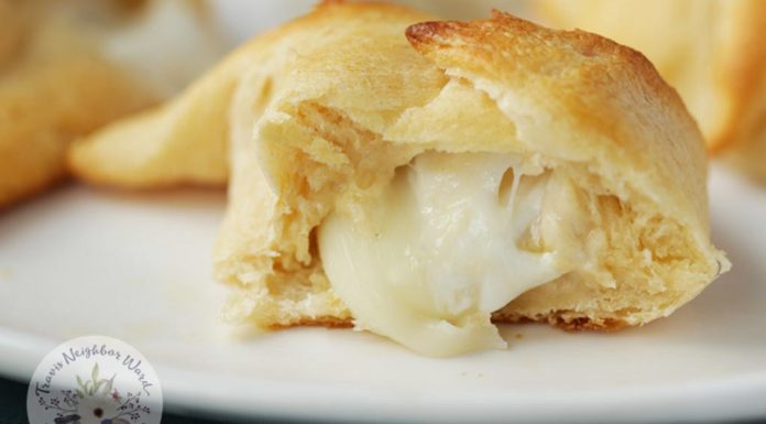 Crescent roll appetizers with two cheeses