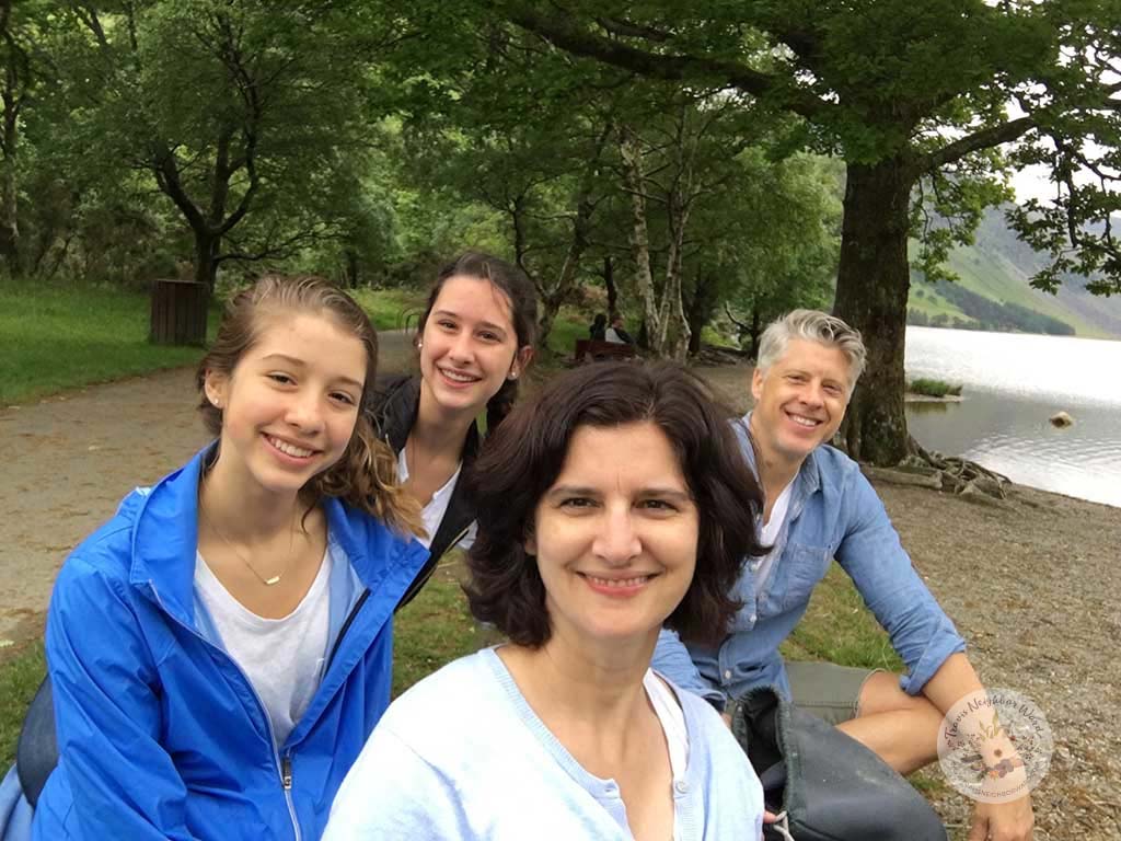 My family having a picnic at Glendalough lake