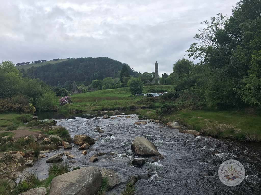 The ruins of the Glendalough monastery (right)